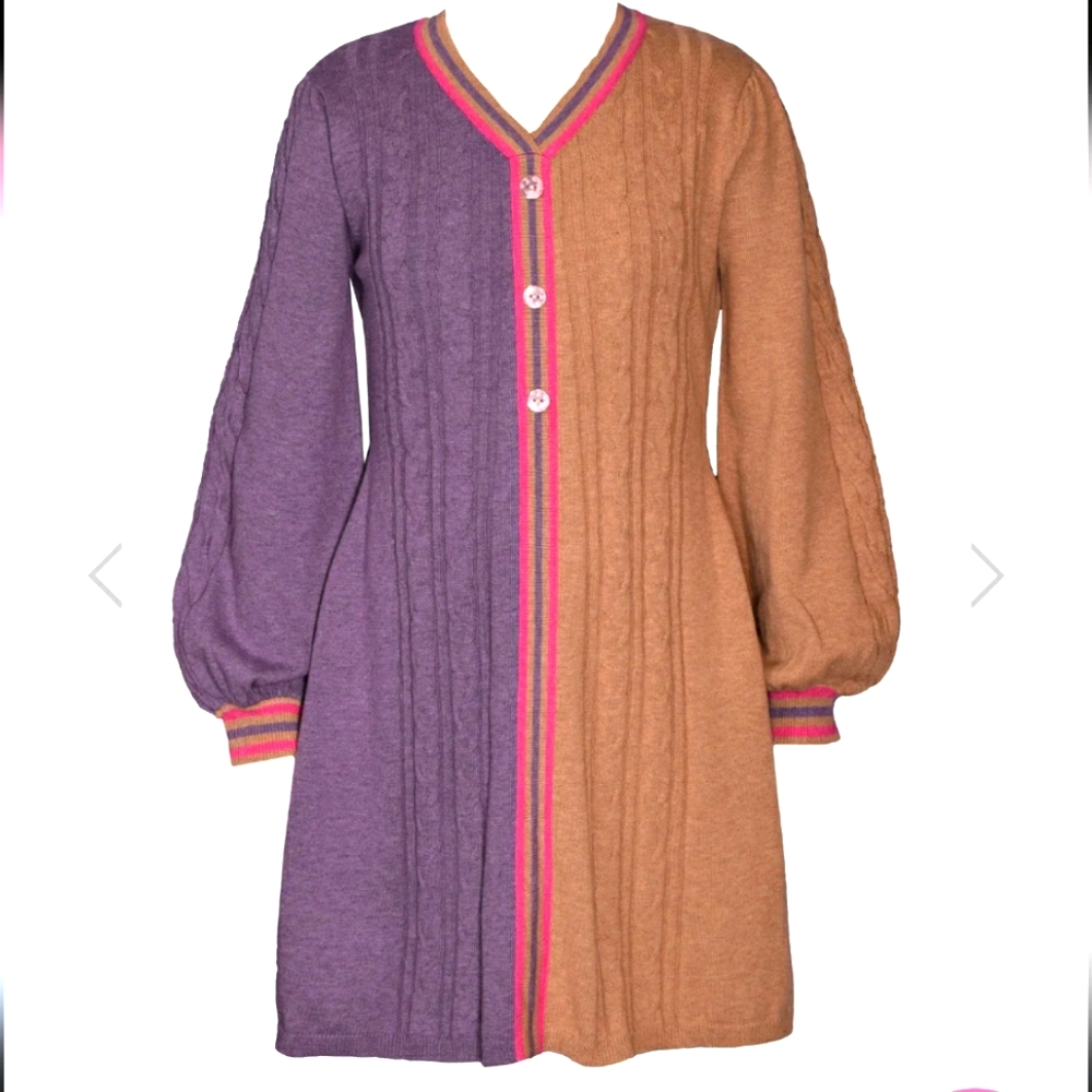 VICTORIA COLOR BLOCK SWEATER DRESS sz 5